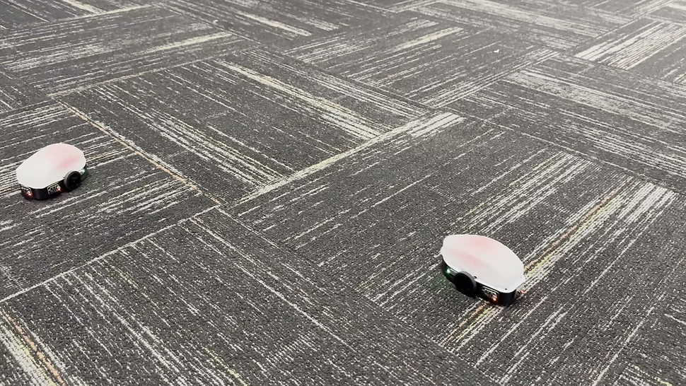 Swarm robots on testing floor